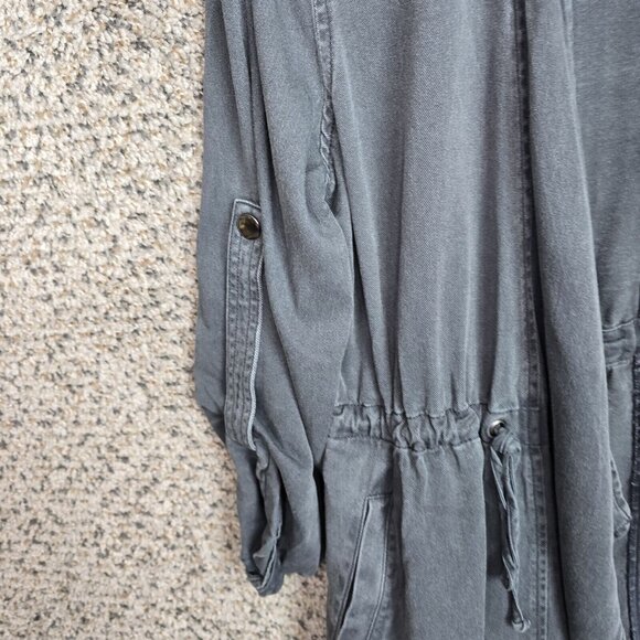Knox Rose Jacket Womens Small Gray Open Front Button Tab Sleeve Casual - Picture 3 of 7